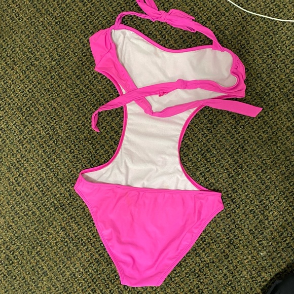 Pink Ruffled One Piece SwimSuit - Picture 7 of 13